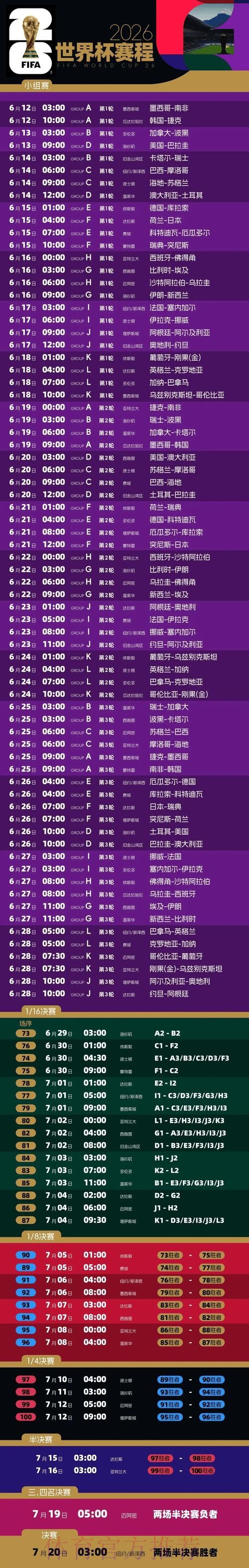 2026世界杯完整赛程实时更新实时赛程直播平台 2026世界杯完整赛程实时更新实时赛程直播平台